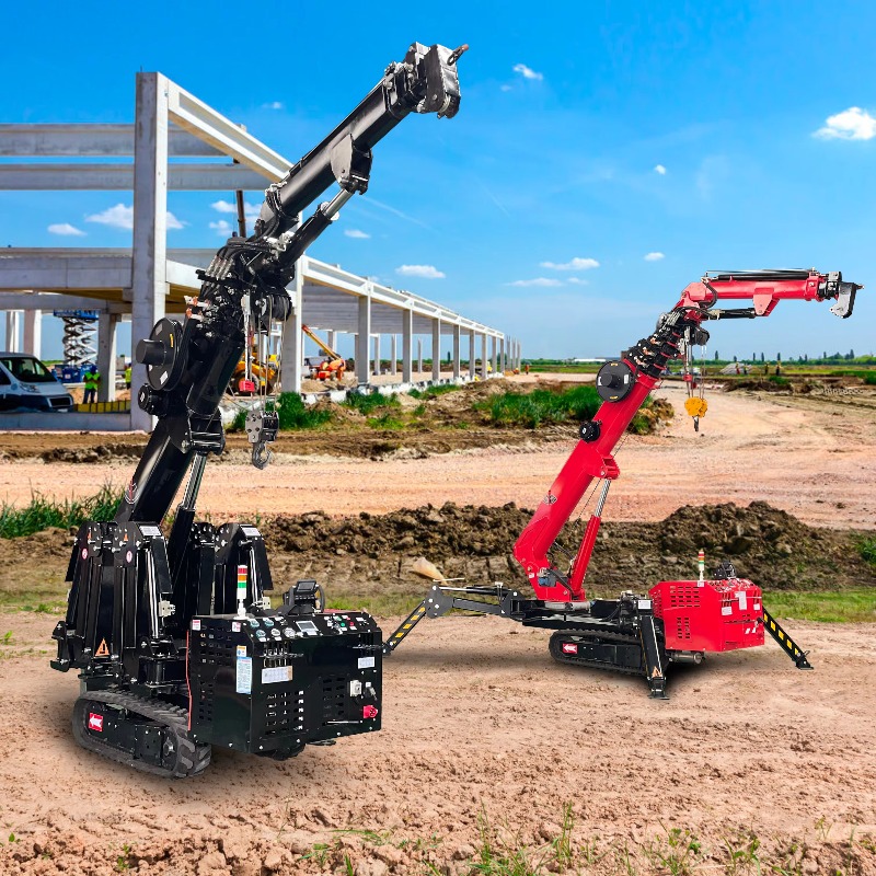 Heavy Equipment Crane - รถเครนขนาดเล็กแบบพับได้ ควบคุมด้วยระบบไฮดรอลิกและไฟฟ้า พร้อมรีโมทคอนโทรล สำหรับงานยกของหนัก