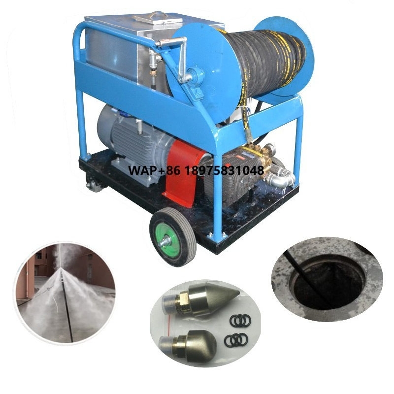 Heavy Equipment And Machinery - เครื่องทำความสะอาดท่อระบายน้ำแรงดันสูง 200 บาร์ แบบไฟฟ้า รุ่นใหม่ พร้อมปั๊มสามหัว