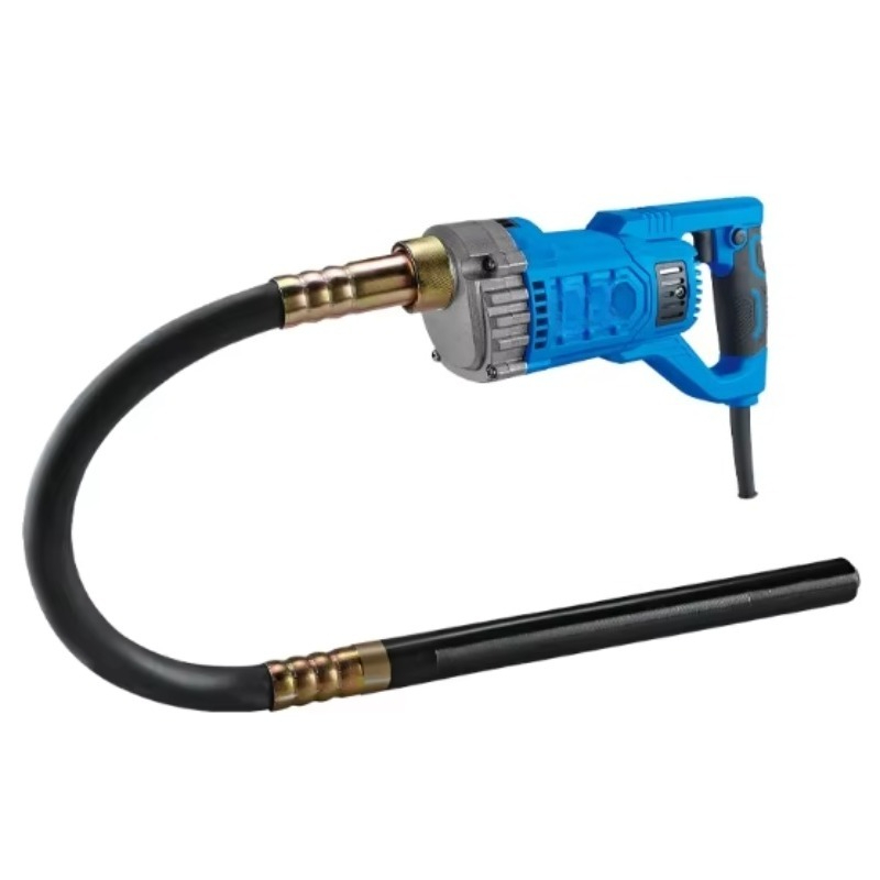 Concrete Vibrator - เครื่องสั่นคอนกรีตไฟฟ้าพร้อมท่อเพลาแบบยืดหยุ่น 2 เมตร ความถี่สูง แบบพกพาสำหรับงานก่อสร้าง