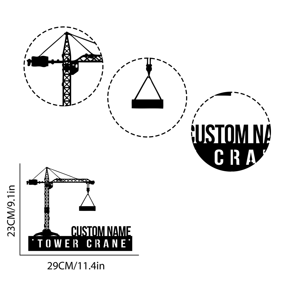 CUSTOM Tower Crane โต๊ะชื่อแผ่ - Heavy Equipment Names บทวิจารณ์และราคา