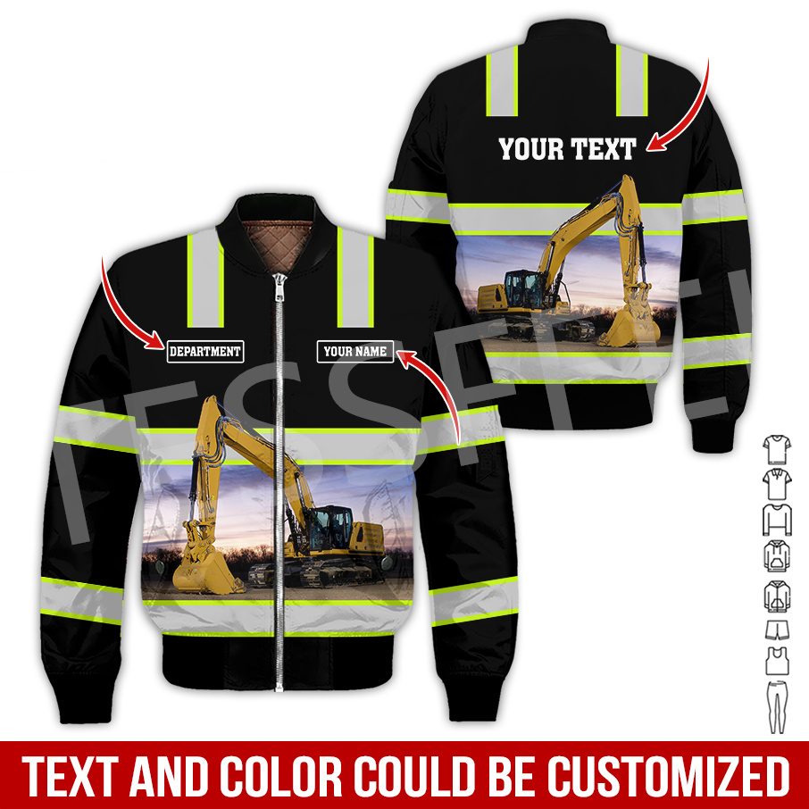 เสื้อแจ็คเก็ตบอมเบอร์พิมพ์3dpr - Heavy Equipment Names บทวิจารณ์และราคา