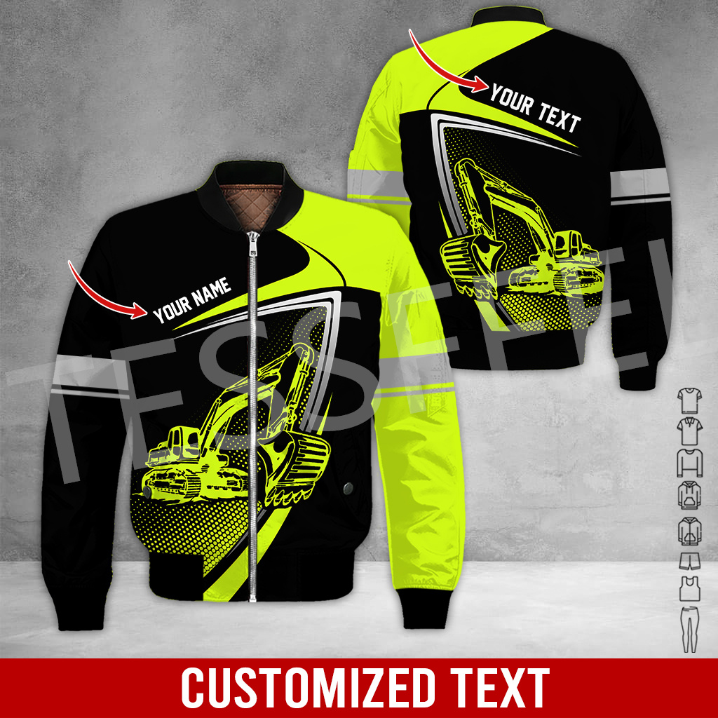 เสื้อแจ็คเก็ตบอมเบอร์พิมพ์3dpr - Heavy Equipment Names บทวิจารณ์และราคา