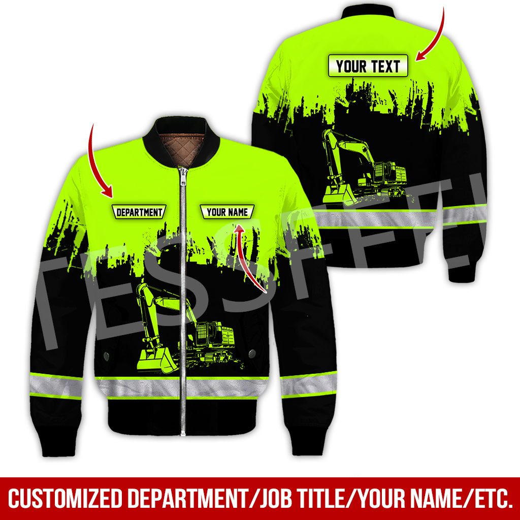 เสื้อแจ็คเก็ตบอมเบอร์พิมพ์3dpr - Heavy Equipment Names บทวิจารณ์และราคา