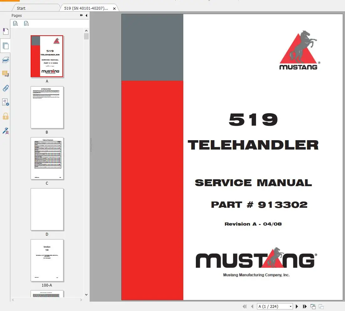 AutoDVD Mustang Machinery Heav - Heavy Equipment Manual บทวิจารณ์และราคา